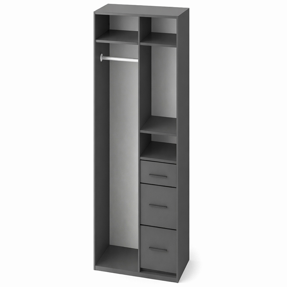 TJ'S Duo 2 Door 3 Drawer White Mirrored Wardrobe Image 3