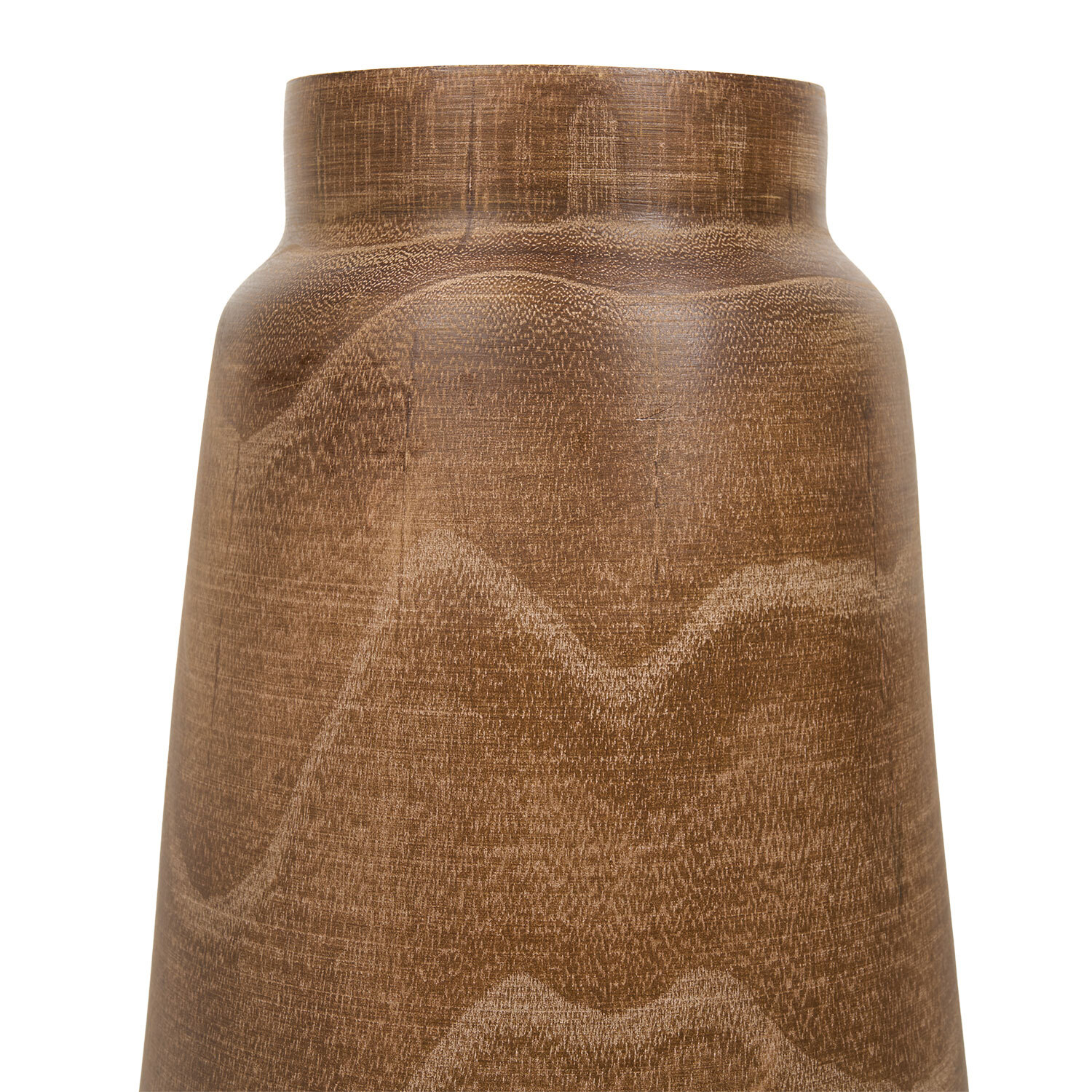 Wooden Vase Brown Image 2