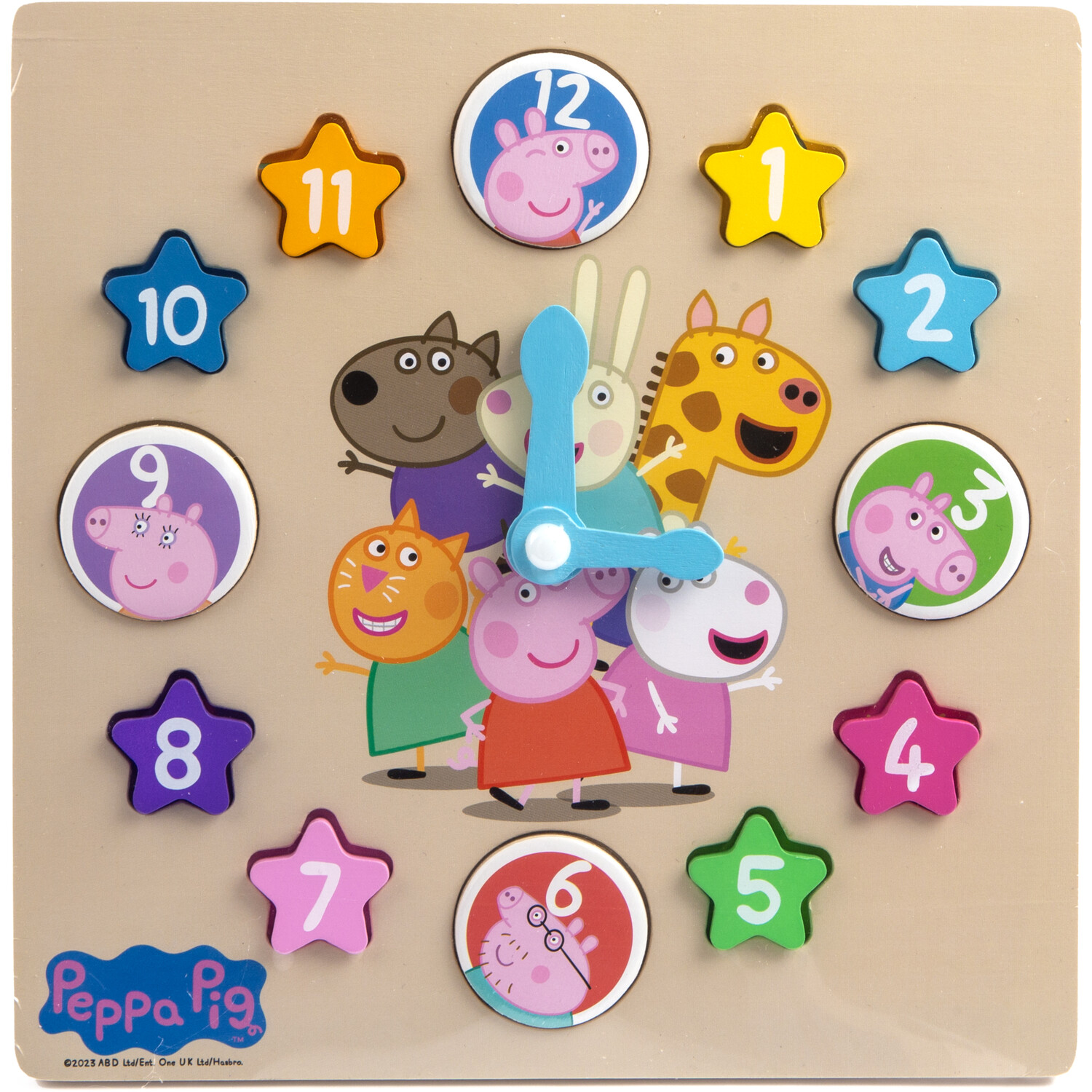 Peppa Pig Natural Wooden Learning Clock Image 3