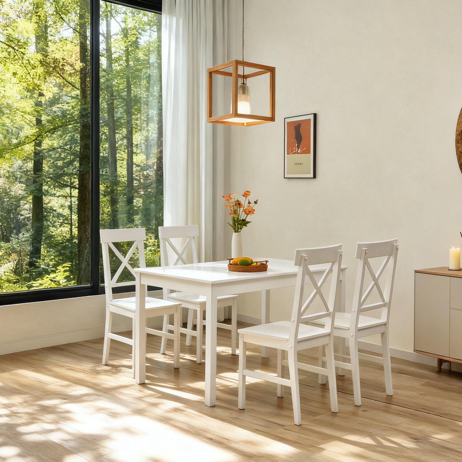 Hamilton Dining Table and Chair Set White Image 1