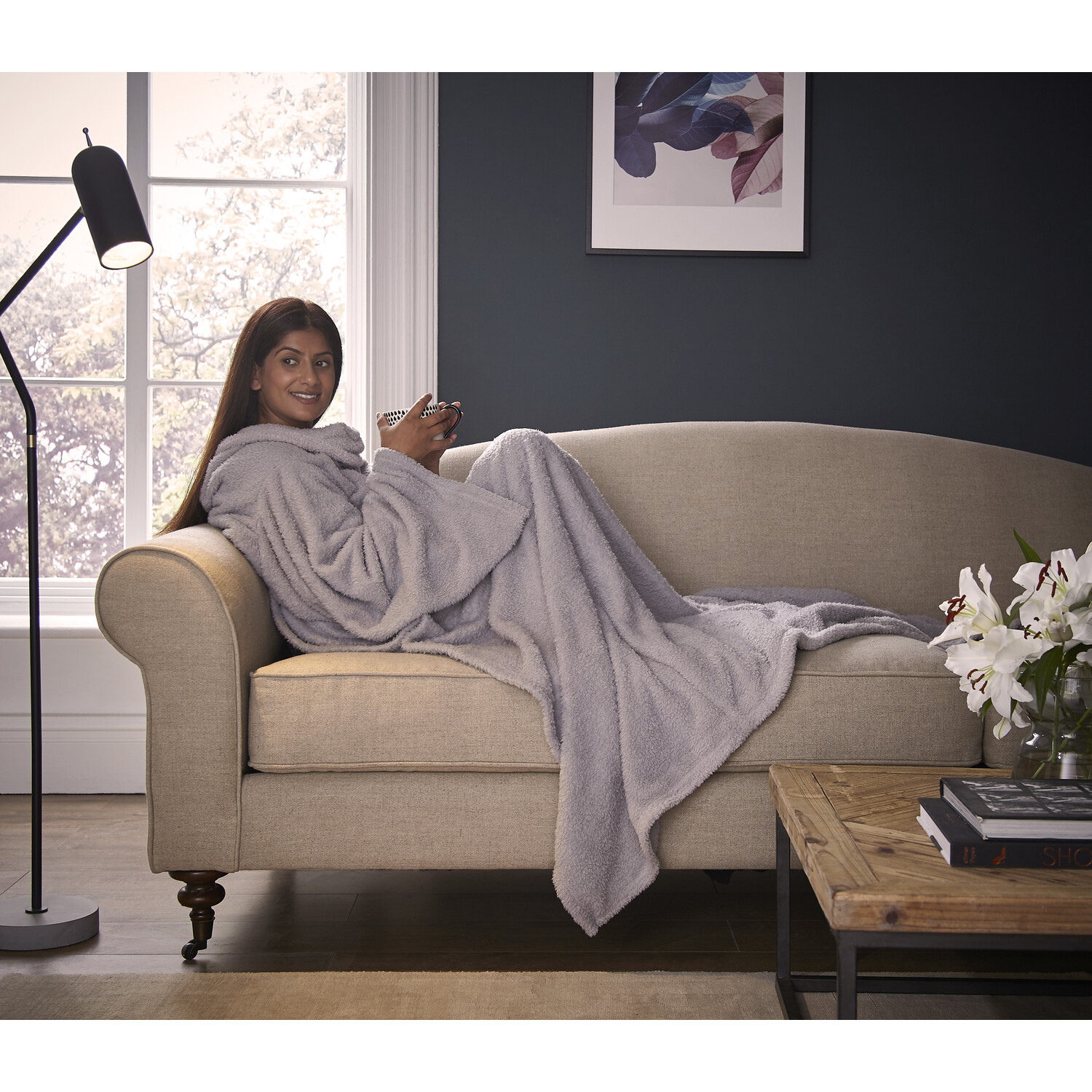 Silentnight Snugsie Sleeved Blanket  - Silver Image 2