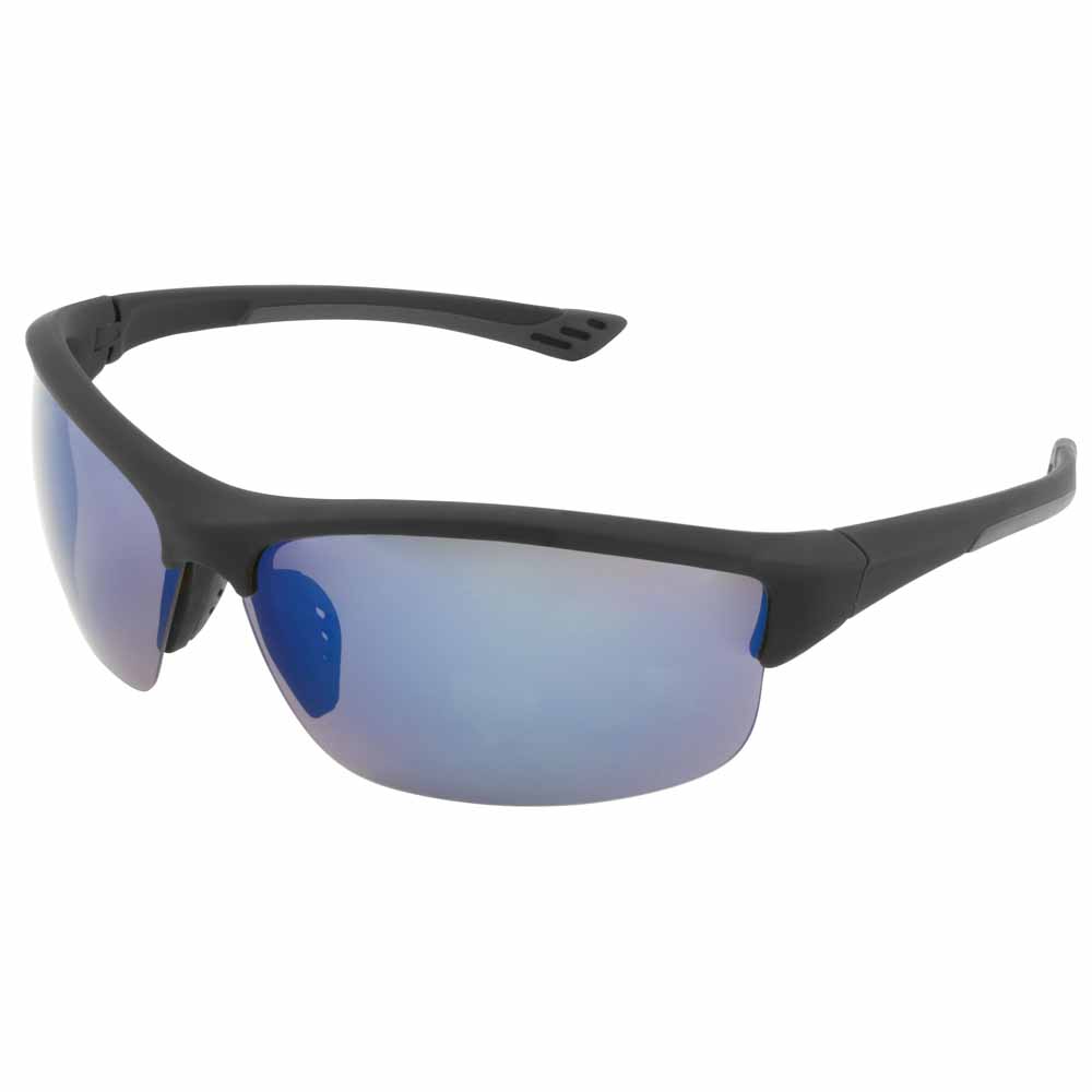 Mens Semi Rimless Sports Wrap Sunglasses Image 2