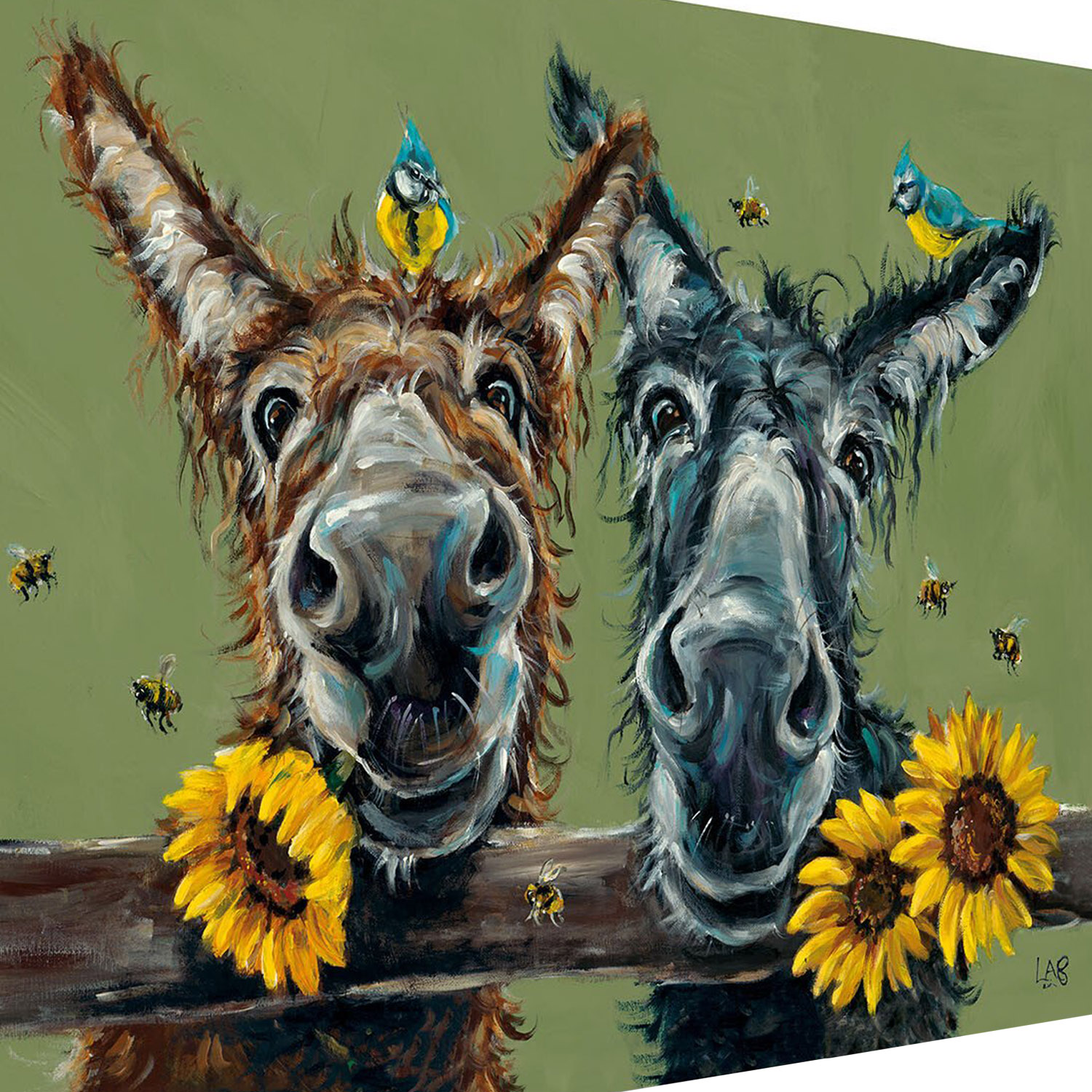 Louise Brown Donkey Duo Canvas - Multicolour Image 6