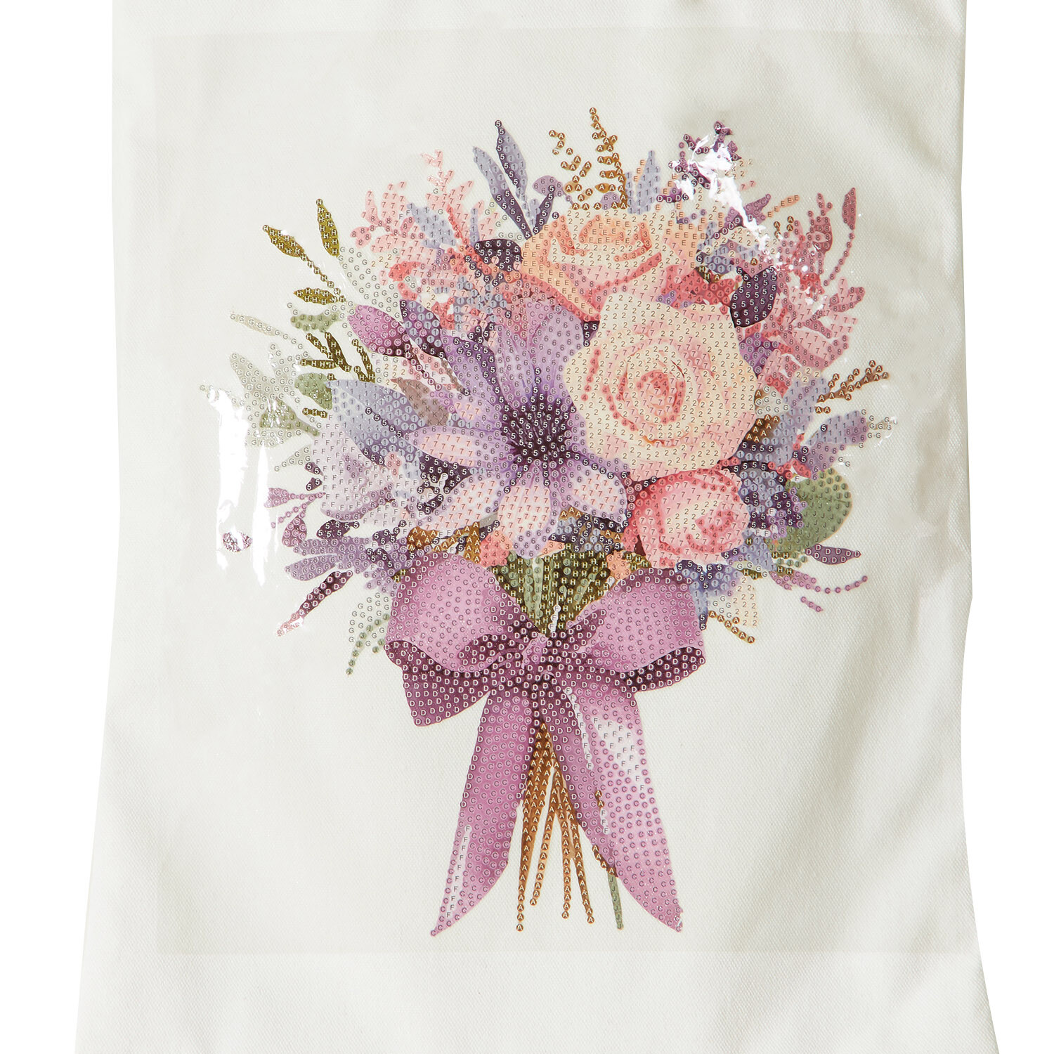 Heart or Flowers Diamond Painting Bag - White Image 6