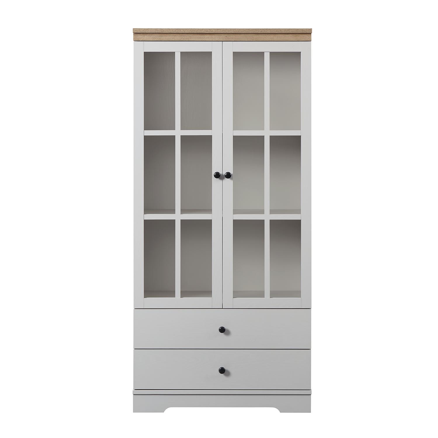 Cambridge 2 Door 2 Drawer Grey Small Display Cabinet Image 2