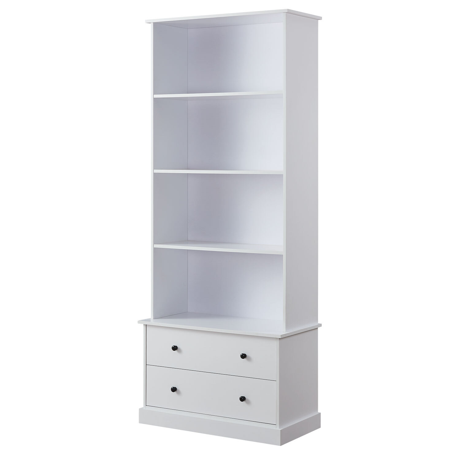 Windsor 2 Drawer White Bookcase Image 2