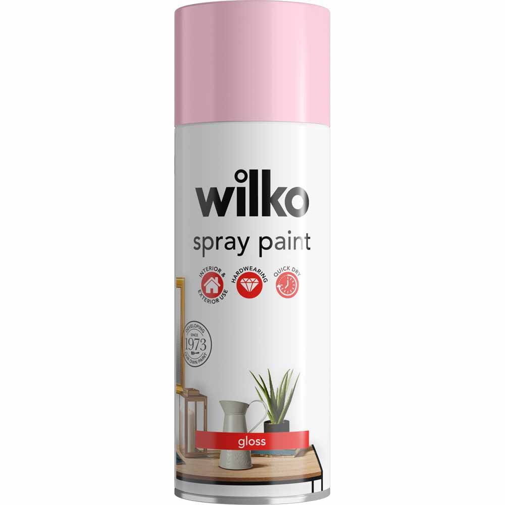 Wilko Enamel Spray Pink 400ml Image 1