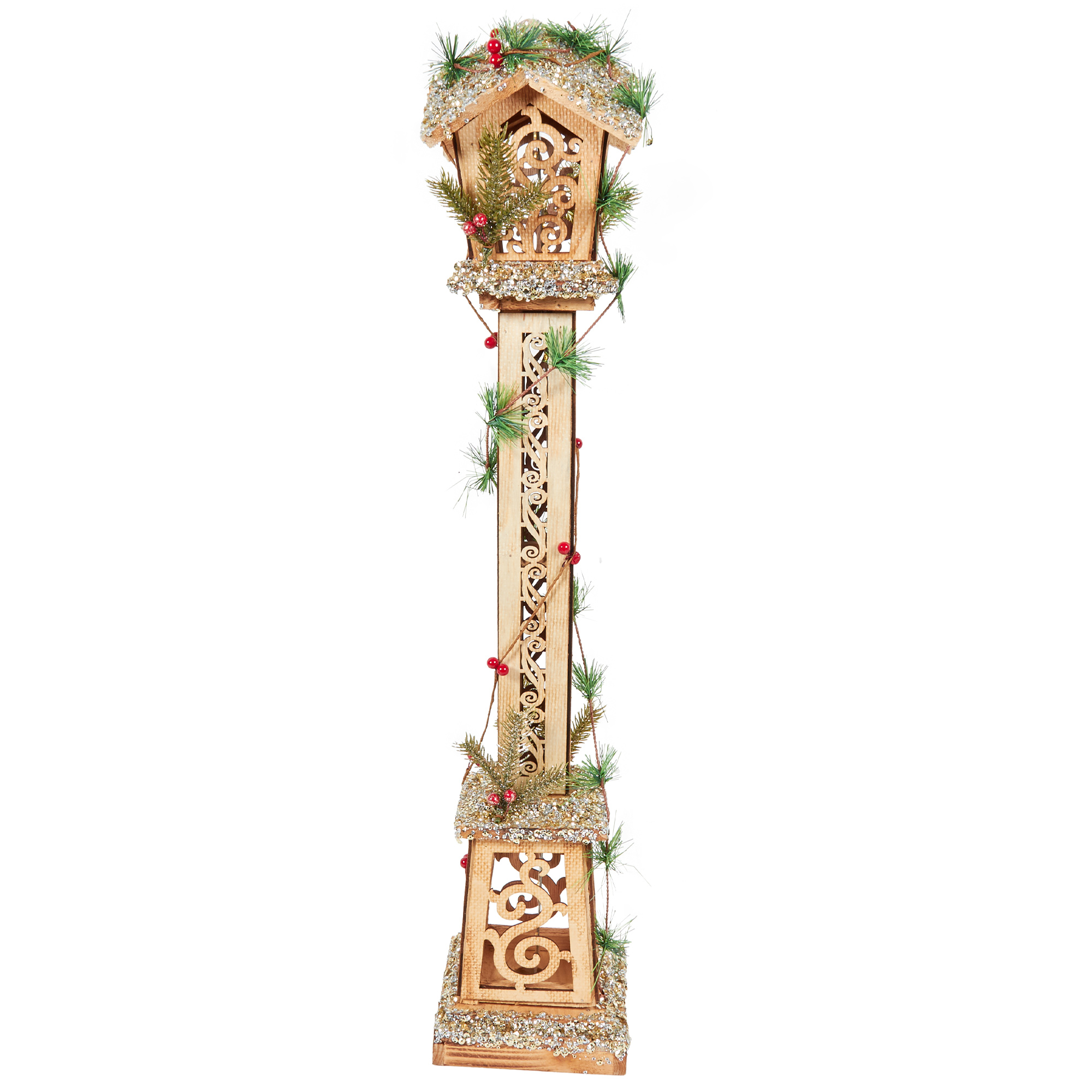 LED Wooden Traditional Lantern Image 1