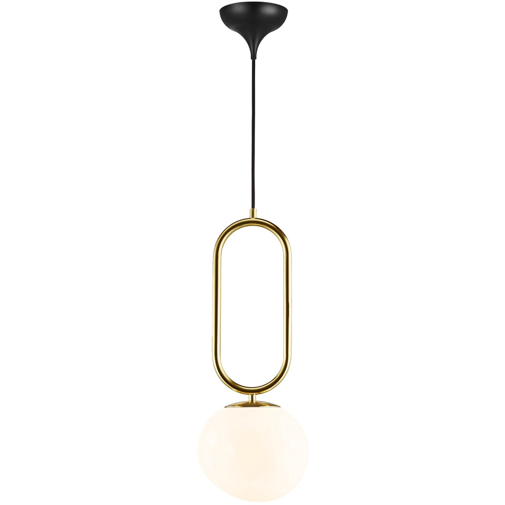 Nordlux Shapes 27 Brass Opal Glass Shade Pendant Light Image 3