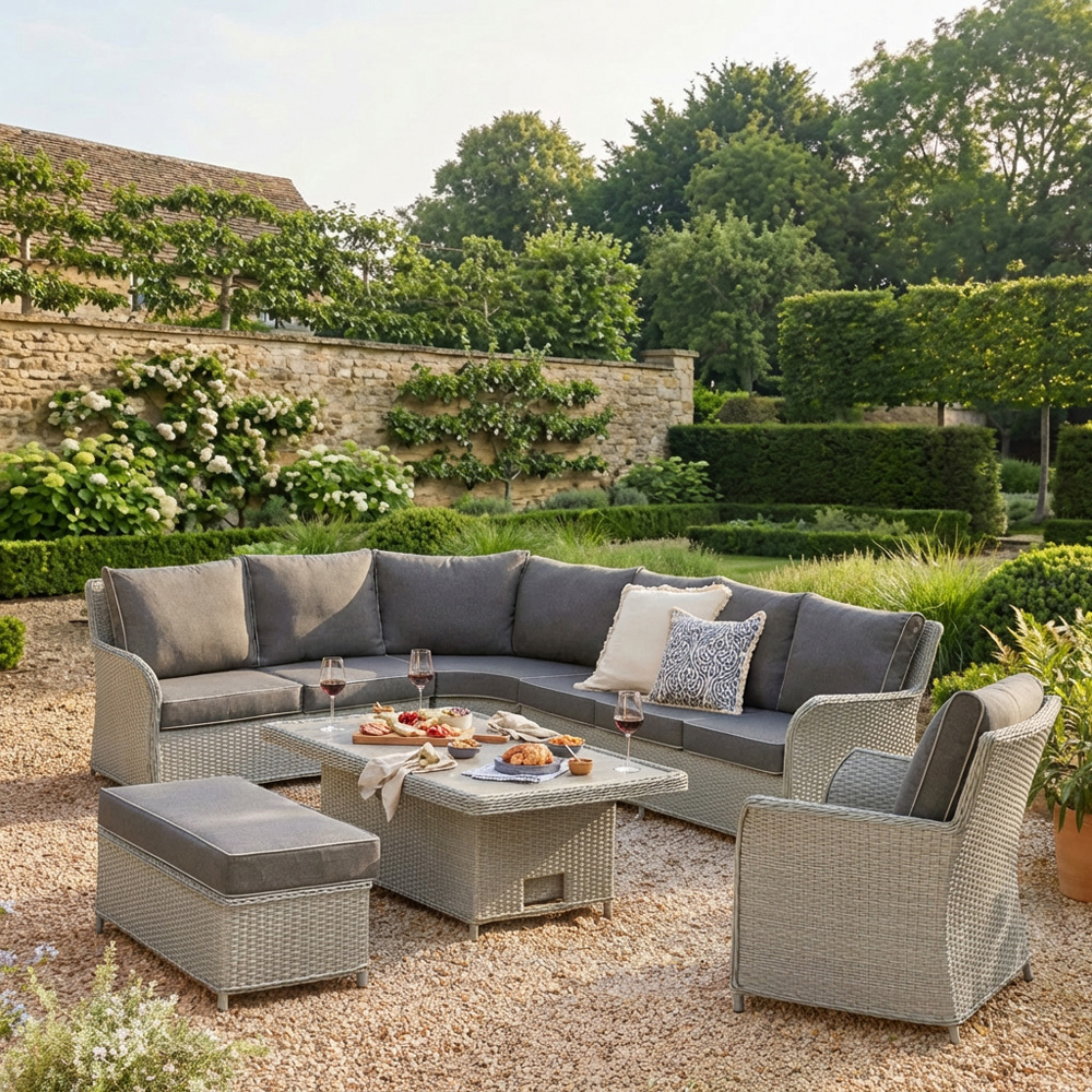 Antonia 9 Seater Grey Garden Corner Lounge Set Image 3