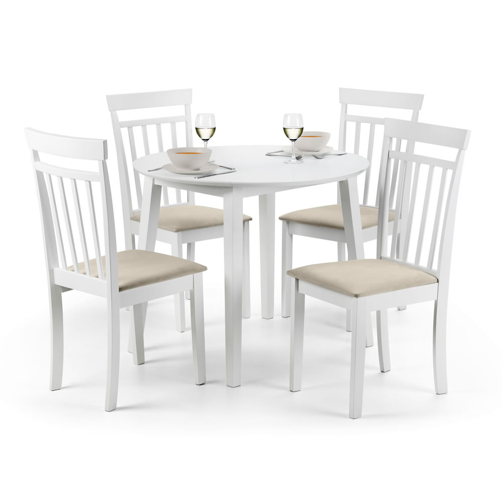 Julian Bowen Coast White Dining Table with 4 Chairs Image 5