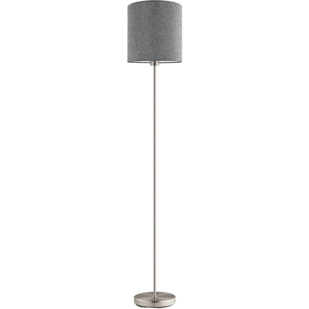 EGLO Pasteri Grey Fabric Floor Lamp Image 1