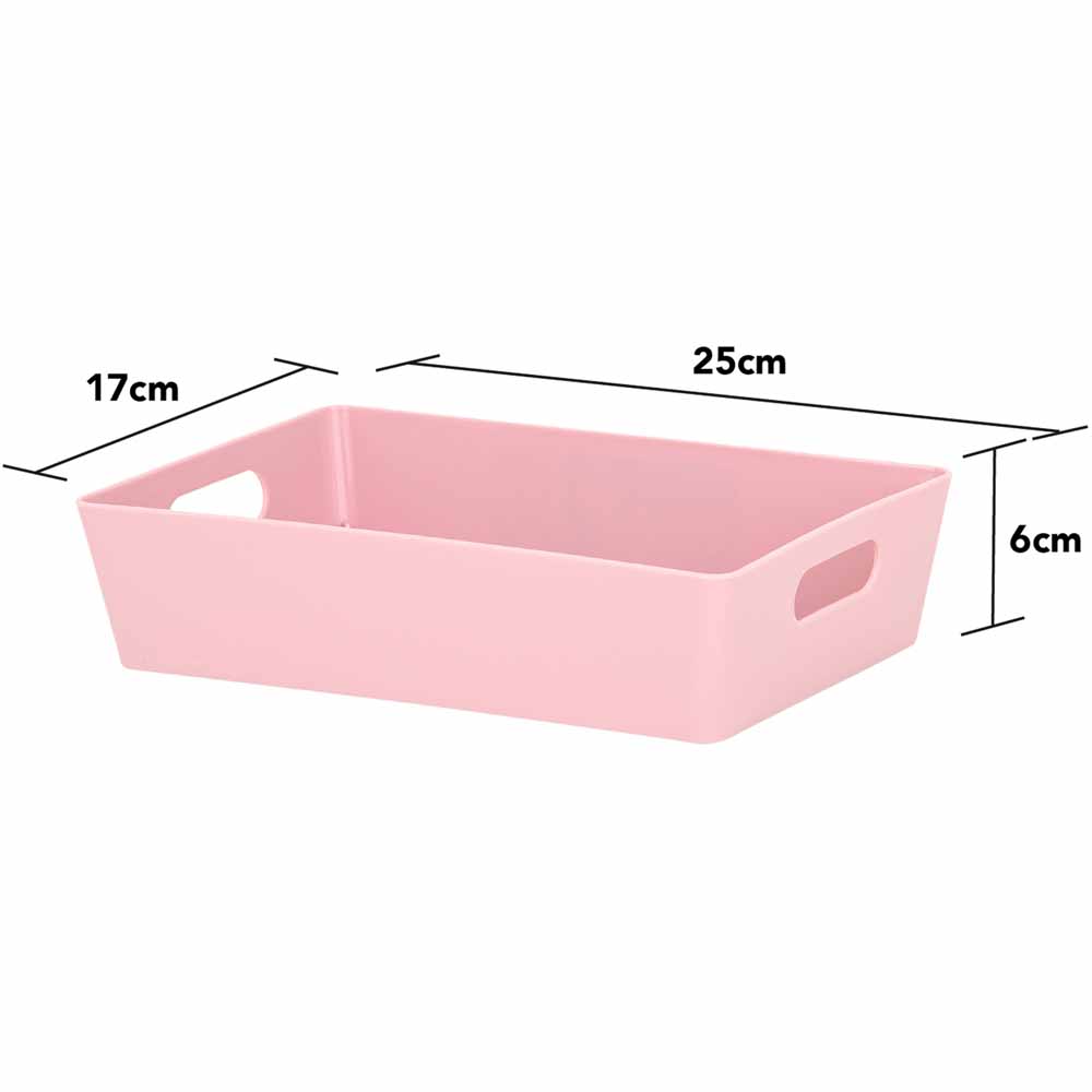 Wham Bam 4.01 Pink Plastic Studio Storage Baskets Office Home & Kitchen Tidy Organiser 25.5 x 17 x 6cm 5 Baskets 