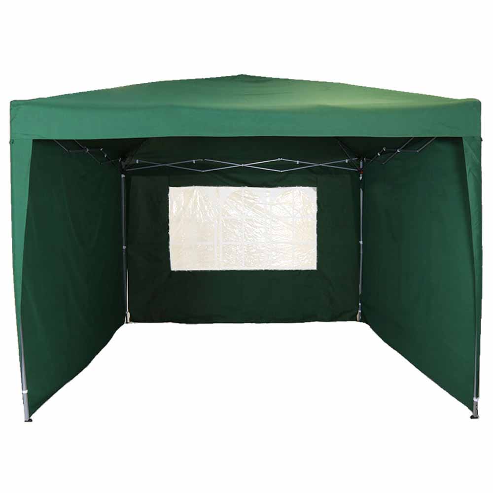 Charles Bentley 3x3m Pop-Up Easy Fast Assembly Folding Gazebo with Sides Green 