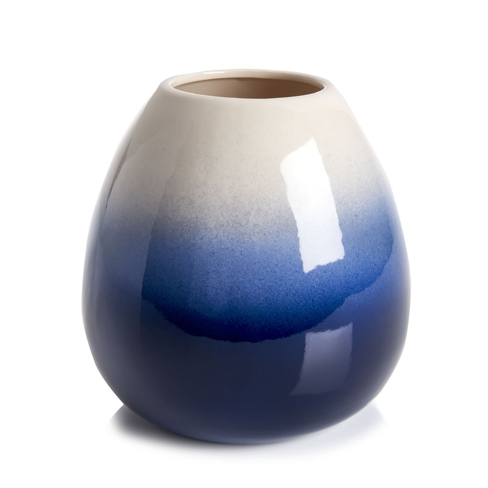 Wilko Ombre Blue Vase Image 1