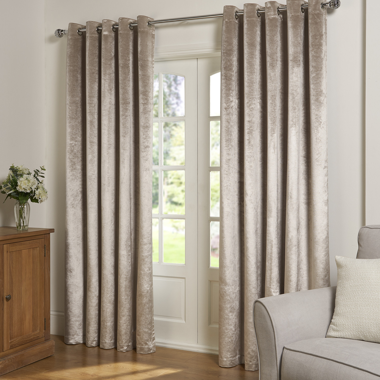 Belvedere Blackout Curtains - Mink / 168cm / 137cm Image 1