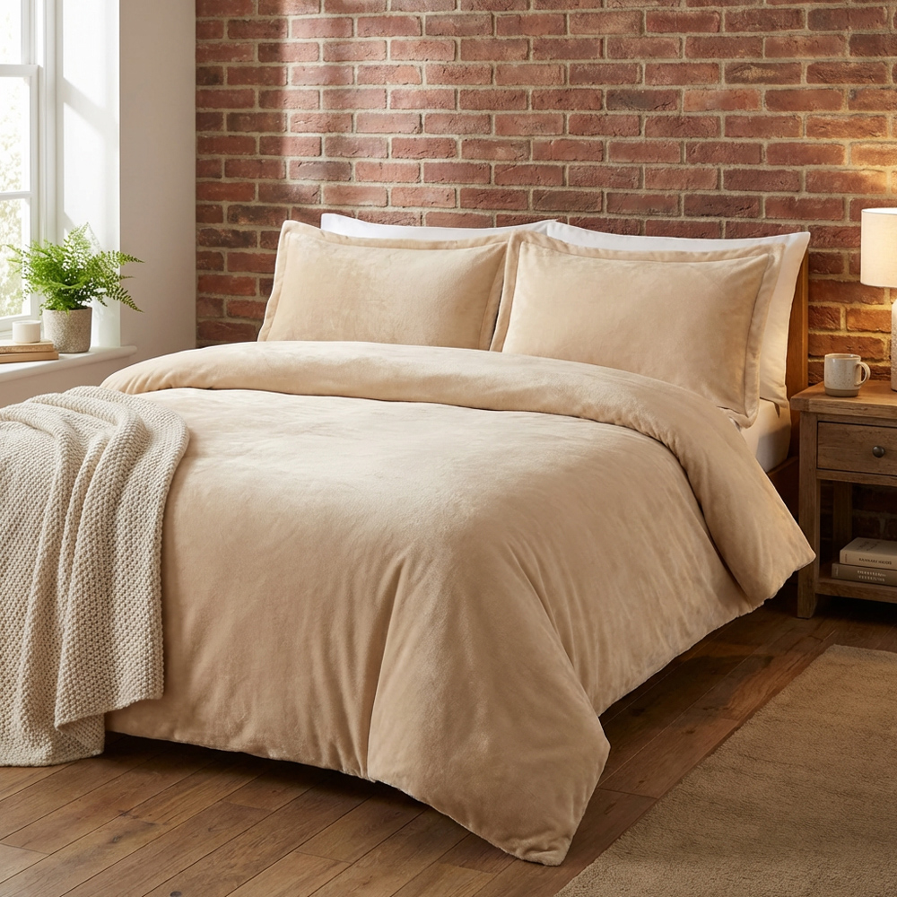 Selena Velvet Duvet Set Natural King Image 8