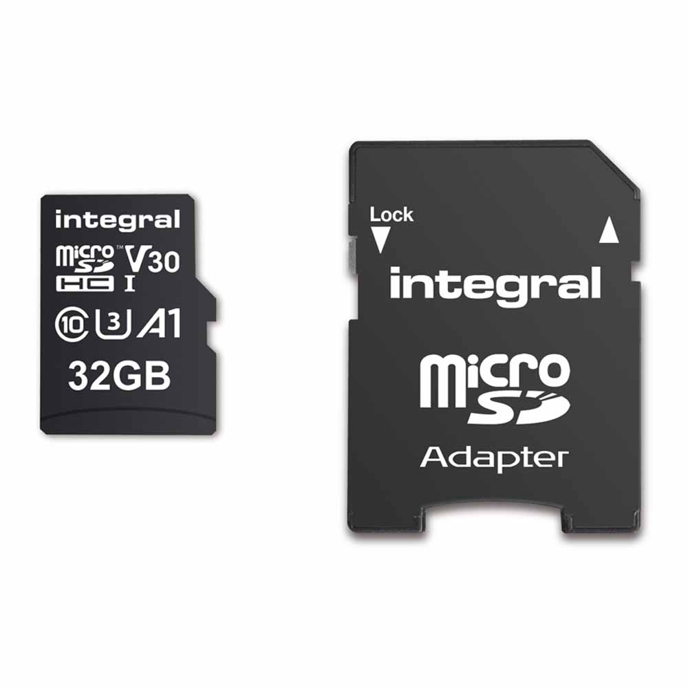 Integral 32GB V30 MSDHC Card +Adaptor Image 2