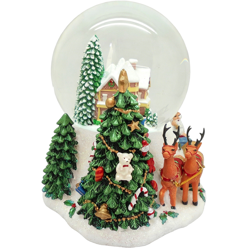 Santa on Sleigh House Globe Image 2