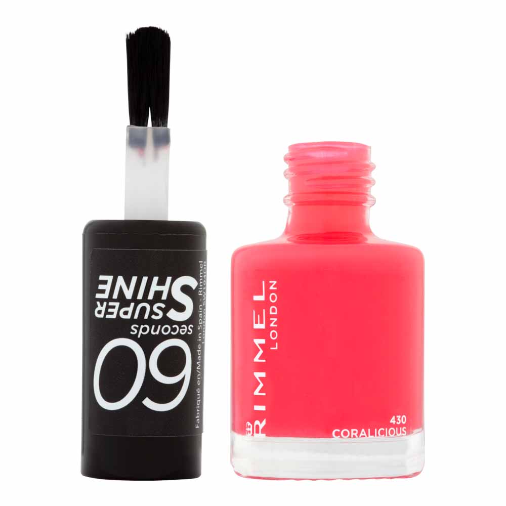 Rimmel 60 Seconds Super Shine Nail Polish Coralicious 430 Image 2