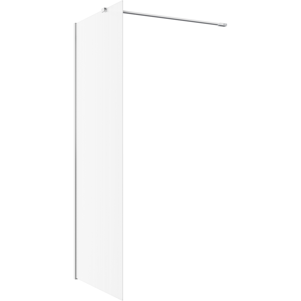 Bathstore Nero Fluted Glass Wetroom Shower Panel with Chrome Profile and Side Arm 900mm Image 3