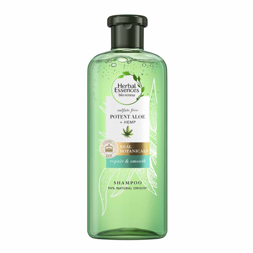 Herbal Essences Repair and Smooth Sulphate Free Aloe and Hemp Shampoo 380ml Image 2