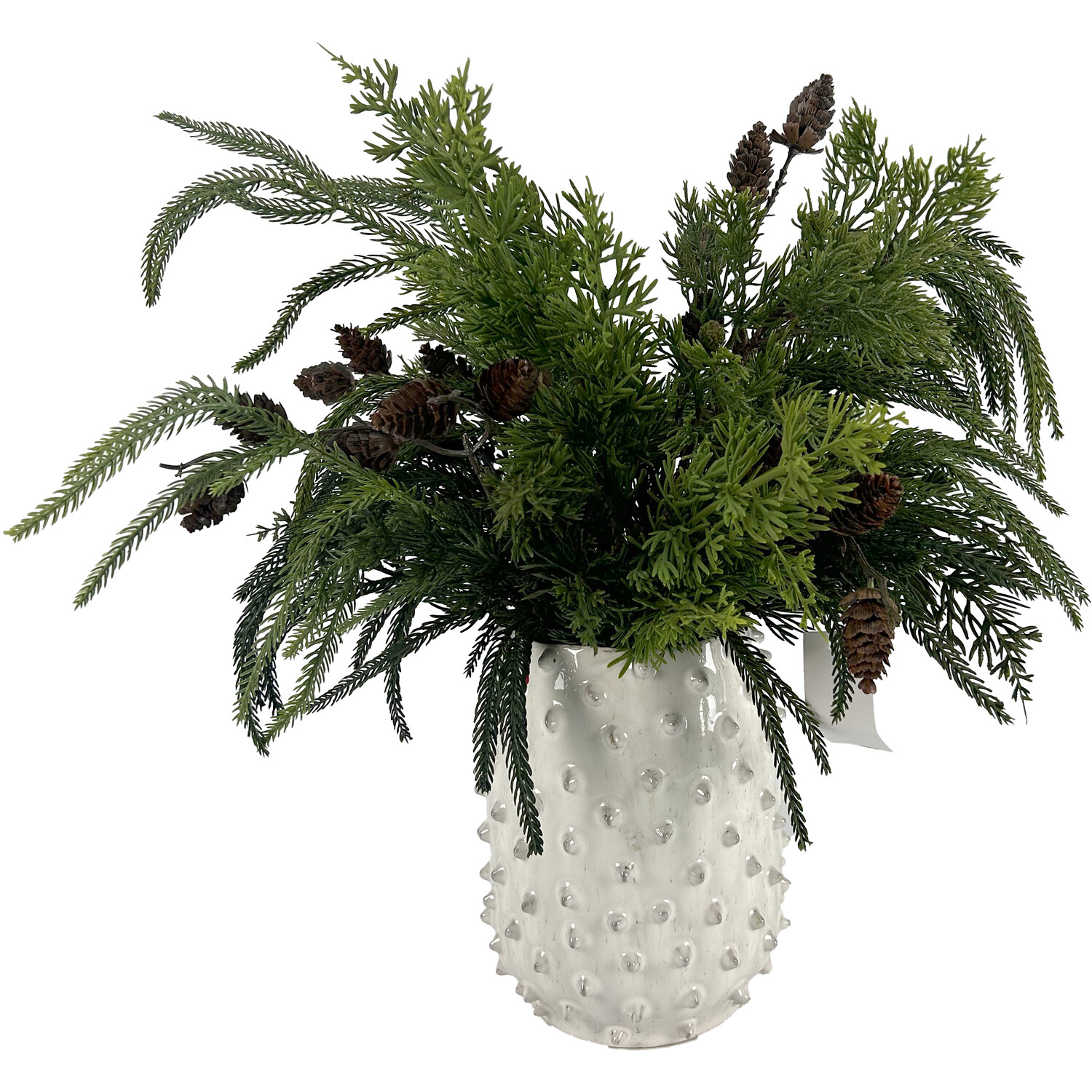 Potted Real Touch Floristry ArrangementGreen and White Image 2