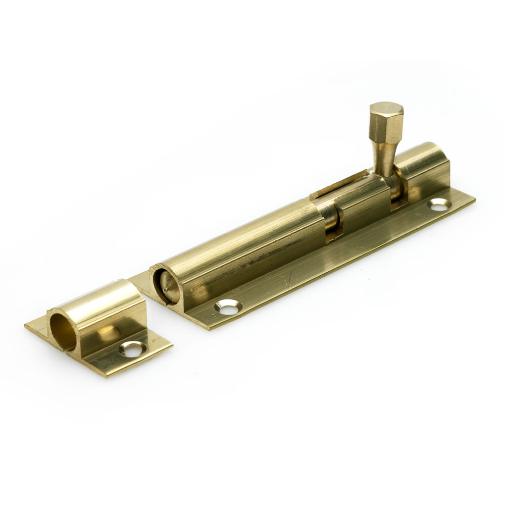 Wilko 75mm Brass Finish Straight Door Bolt Image