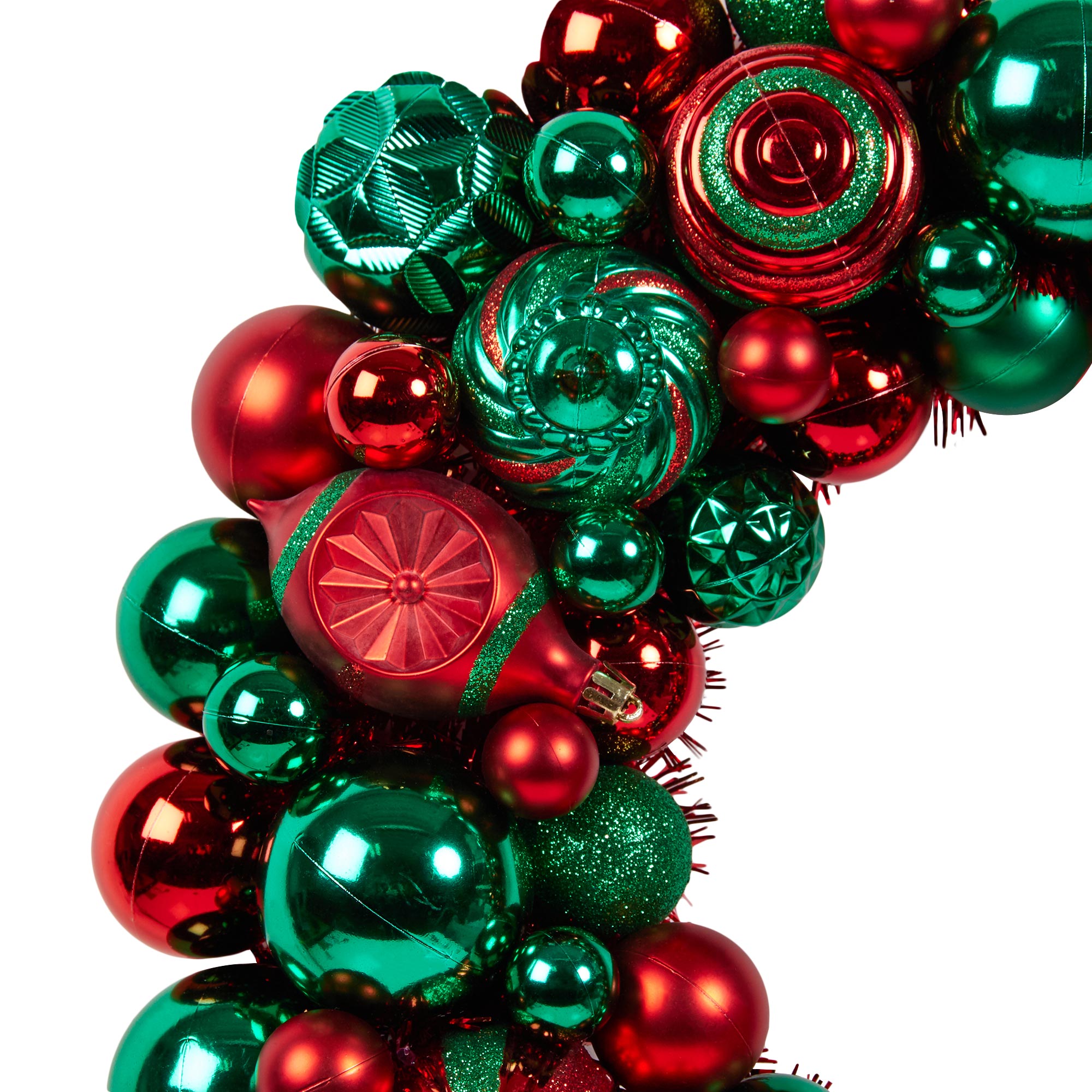 Sleigh Bells Ring Bauble Wreath - Red & Green Image 2