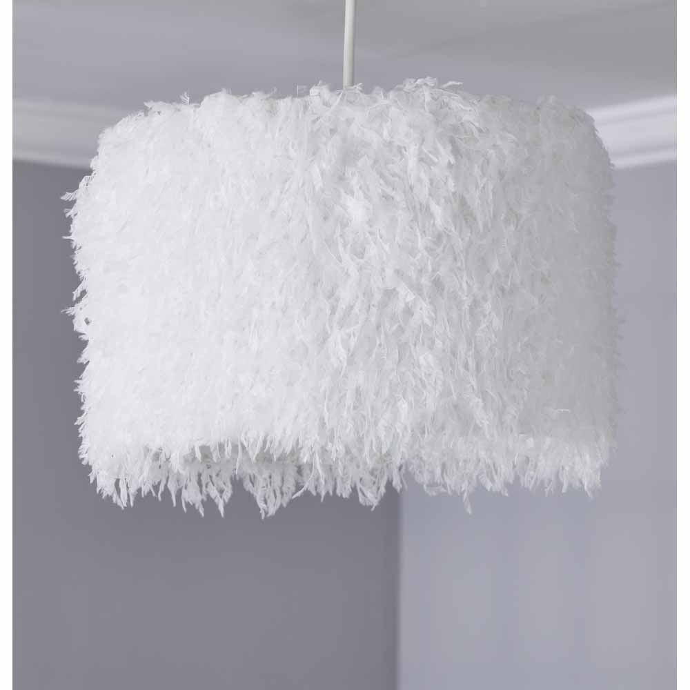Wilko White Fluffy Light Shade Wilko