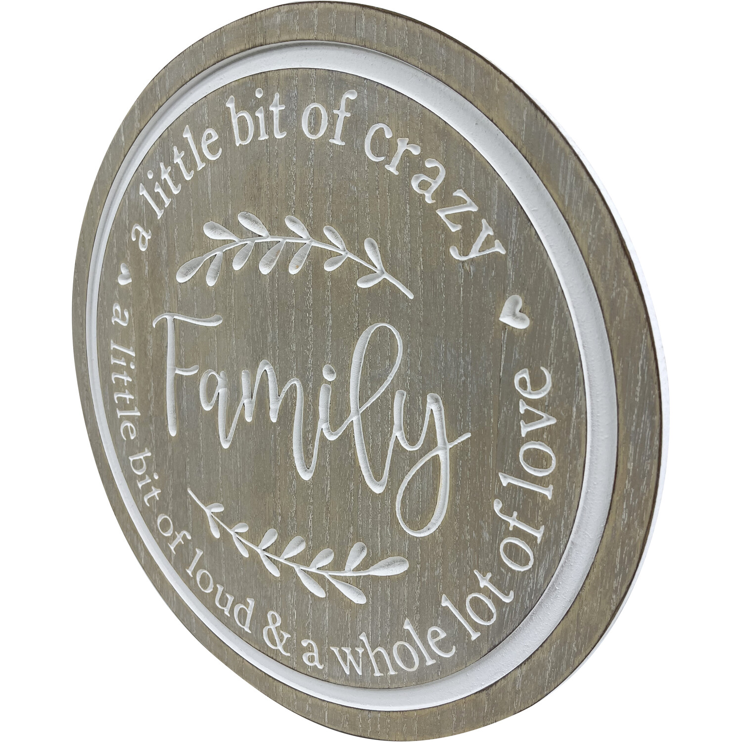 Family Love Rustic Round Plaque - Natural Image 2