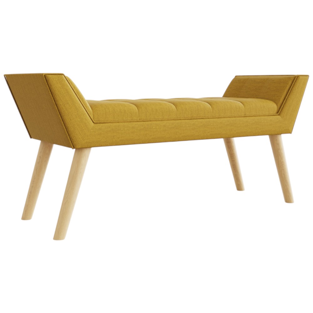 GFW Milan Mustard Yellow Ottoman Window Seat Image 2