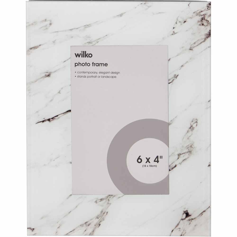 Wilko Marble Glass Photo Frame 6 x 4 Inch Wilko