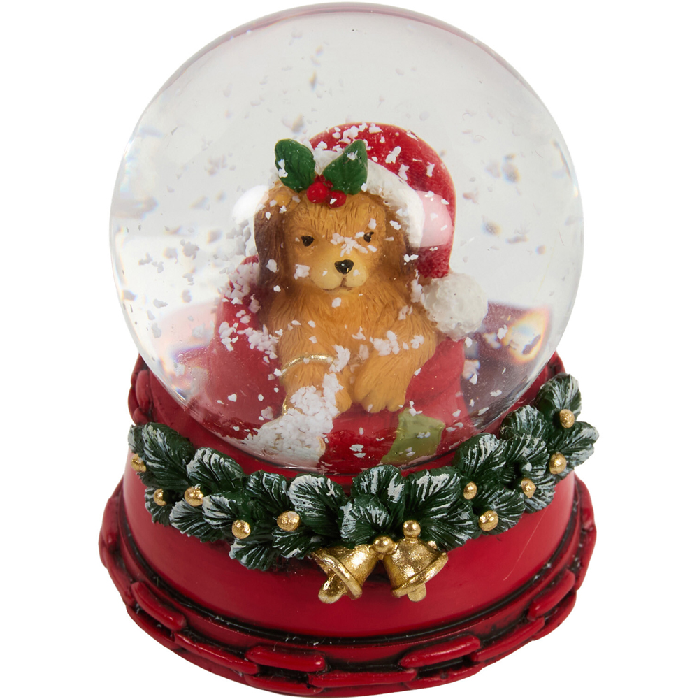 Mini Festive Puppy Snow Globe Image 4