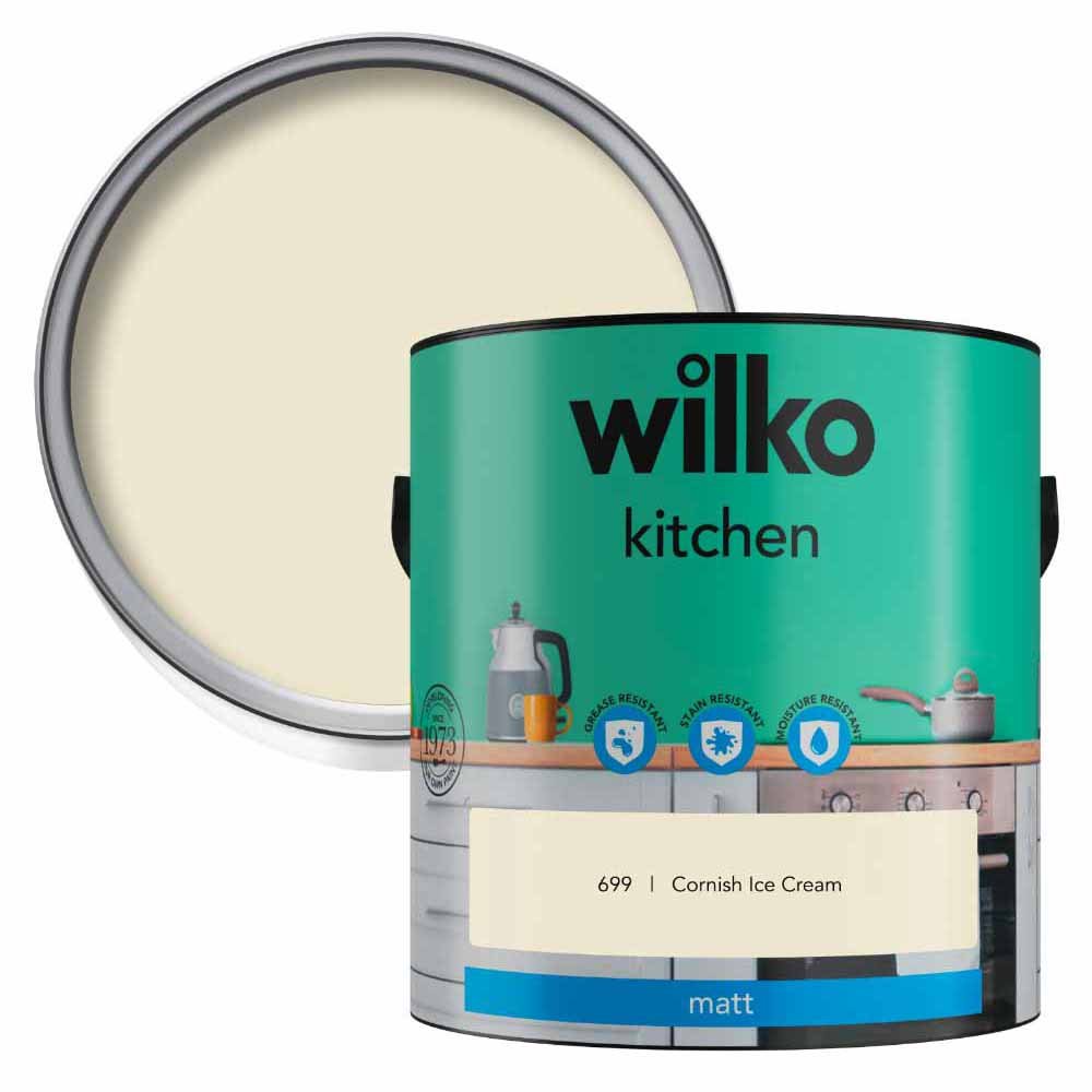 Wilko Kitchen Cornish Ice Cream Matt Emulsion Pain t 2.5L Image 1