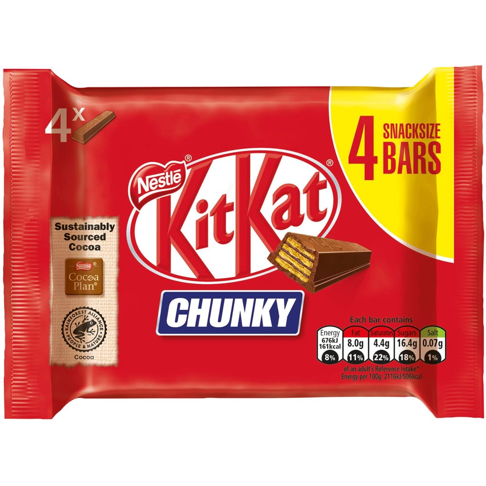 Nestle KitKat Chunky Snacksize Bars 4 Pack Image