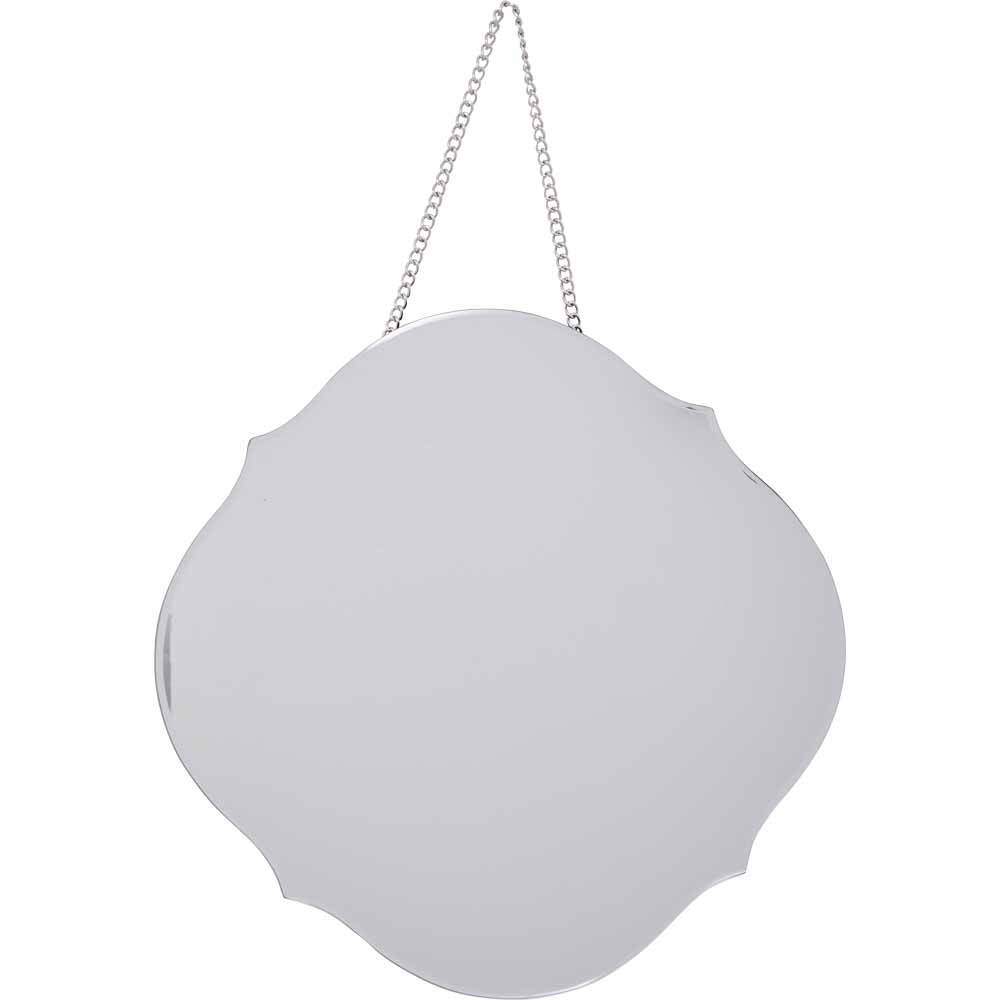 Wilko Scalloped Round Mirror with Chain Wilko