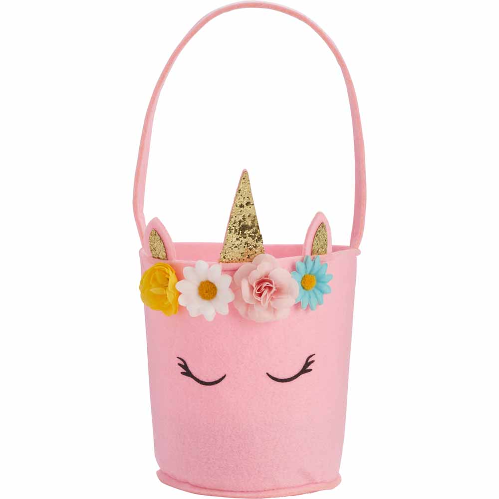 Wilko Easter Felt Bucket Unicorn Design Image
