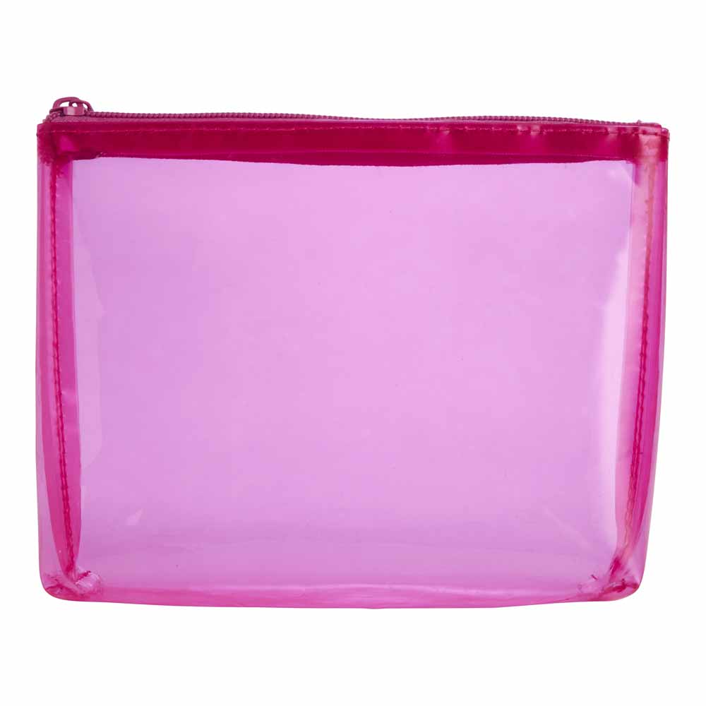 Wilko Pink Transparent Gusset Washbag | Wilko