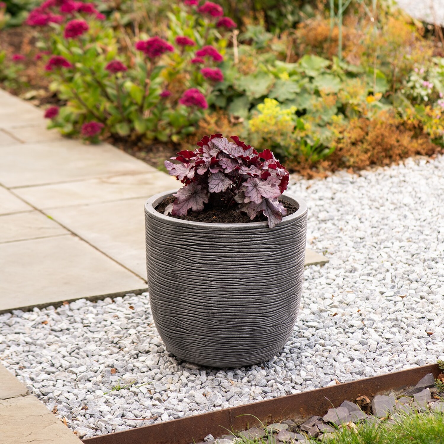 Large Round Amalfi Grey Image 2