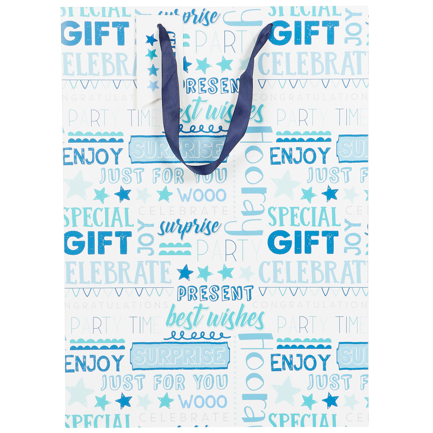 Pack of 5 Multi Sized Gift Bags - Blue Image 3