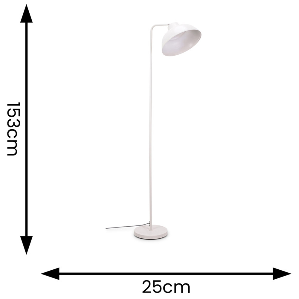 ValueLights Morris White Retro Dome LED Floor Lamp Image 8