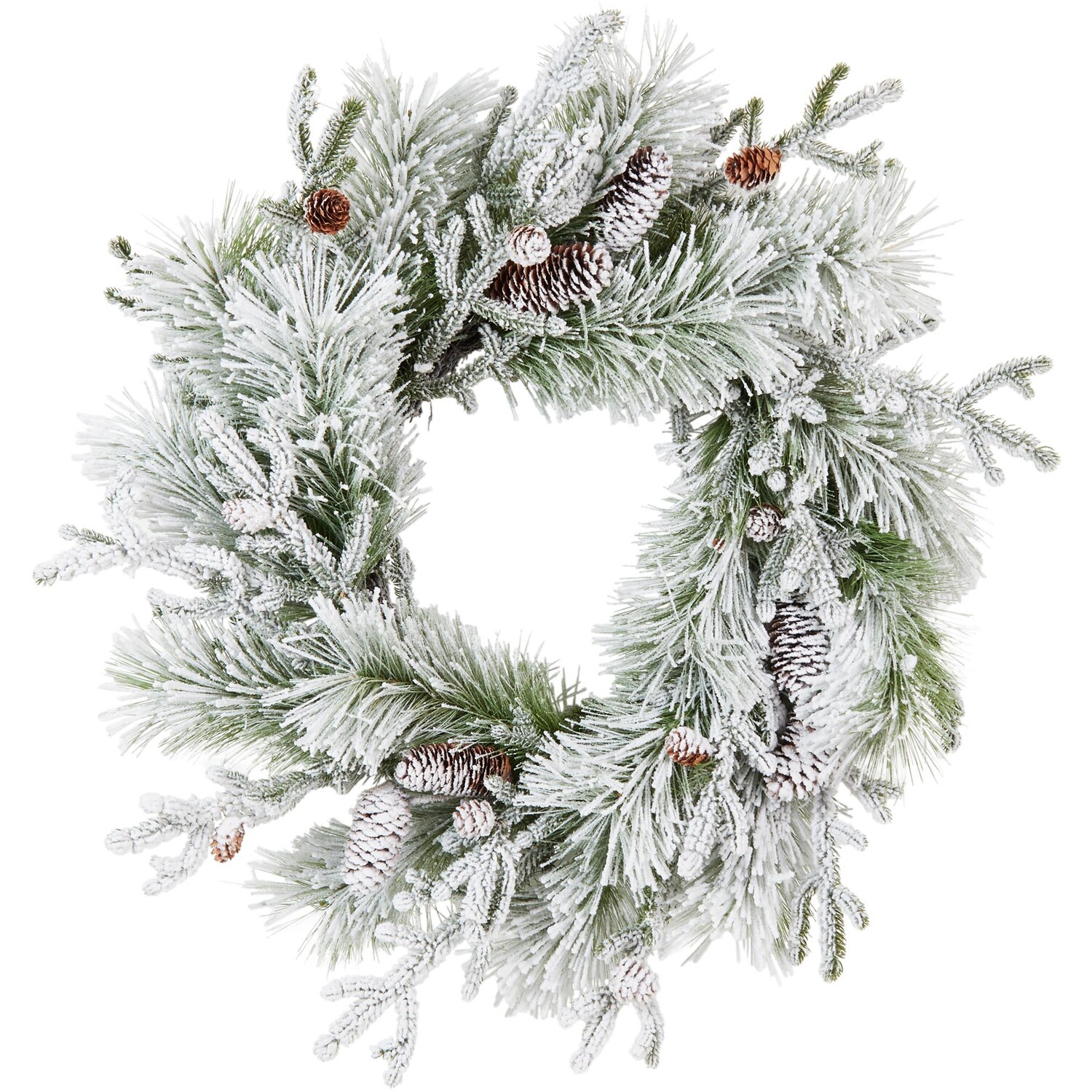 Frosted Pinecone Wreath - Green Image 1
