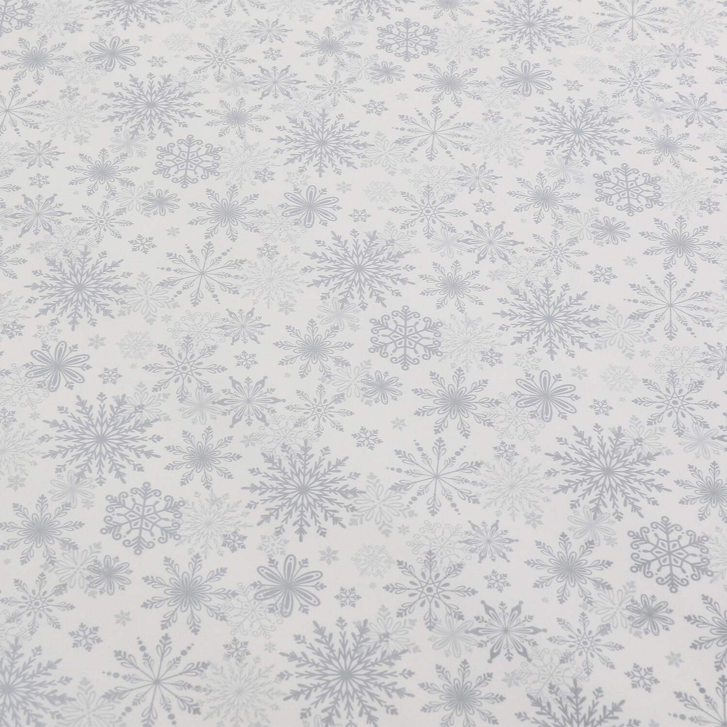 Silver Snowflake Wrapping Paper 4m - Silver Image 1