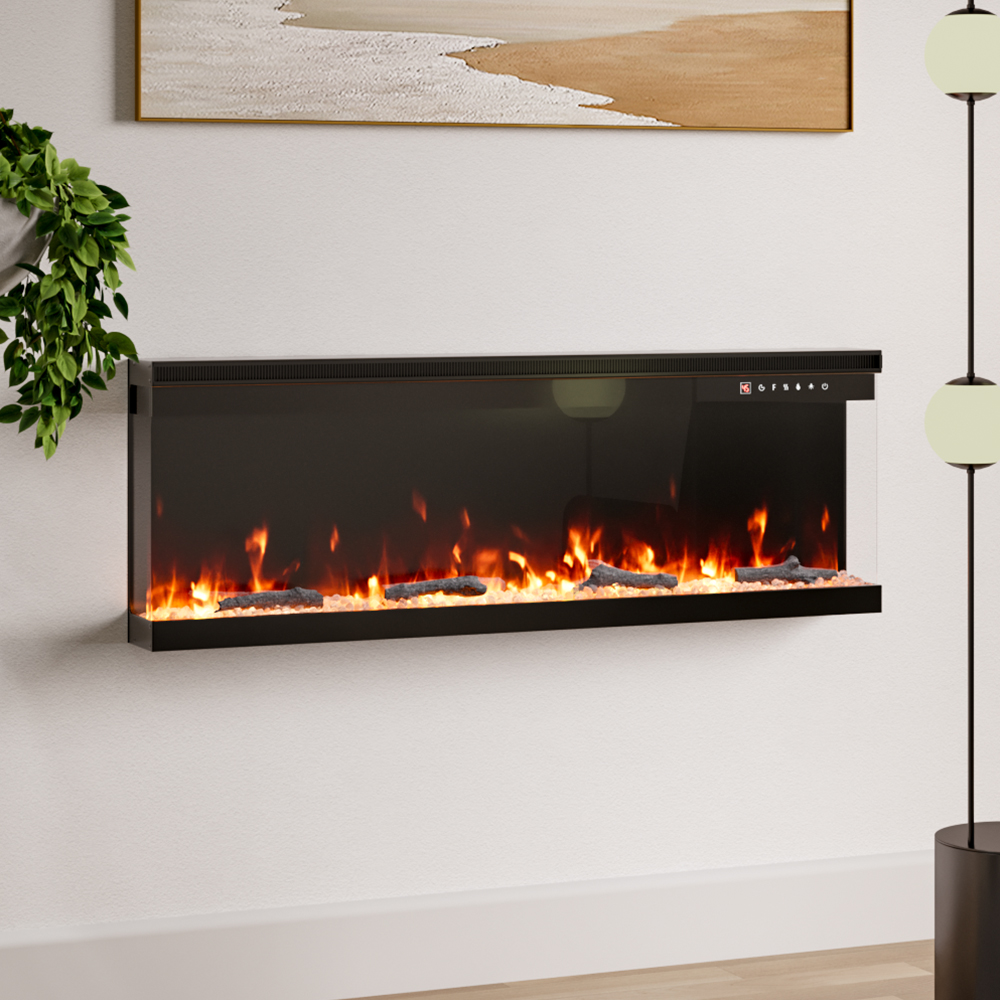 Living and Home 12 Flame Colour 3 Side Inset or Freestanding Electric Fireplace with Remote 50 inch Image 6
