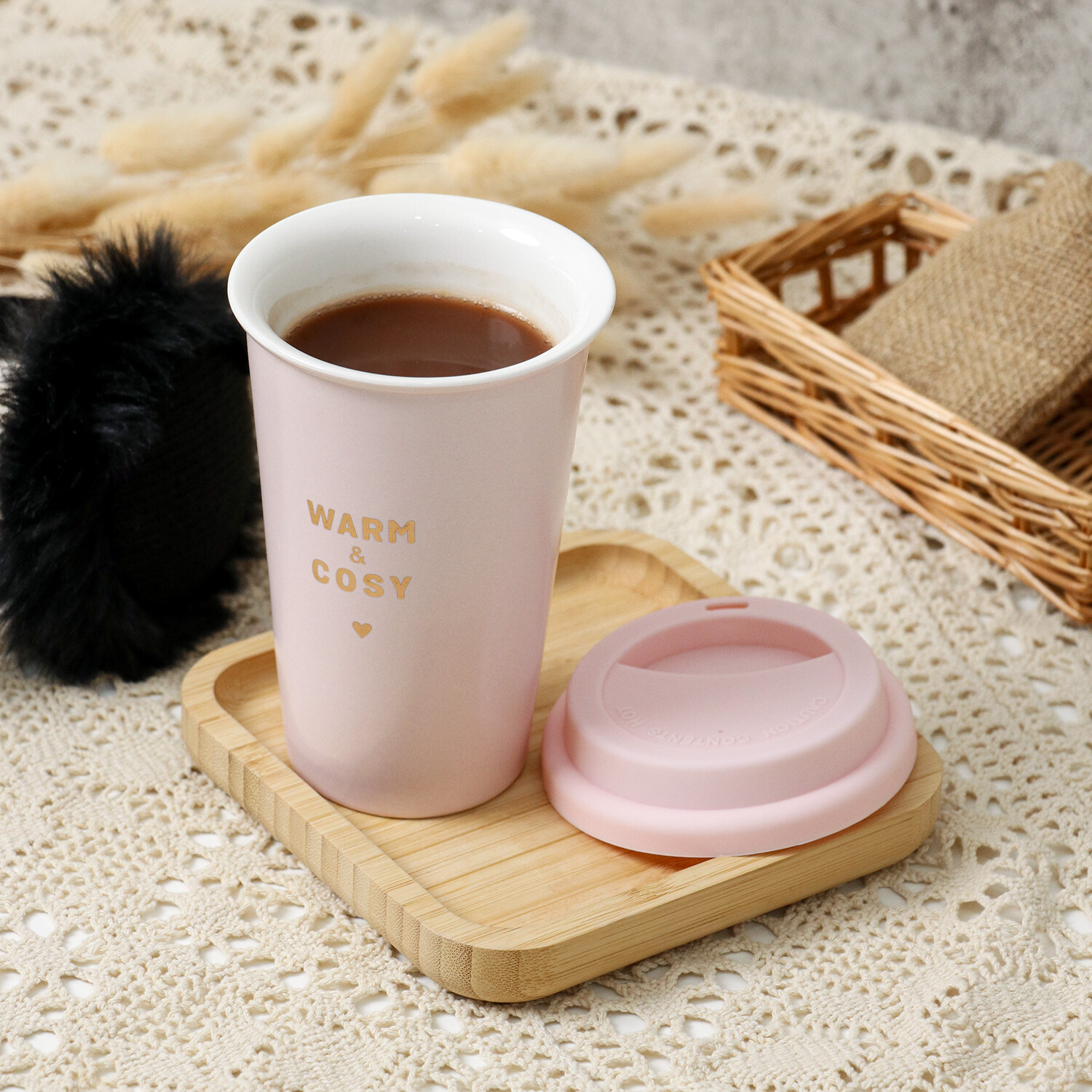 Pink Snuggle Up Hot Chocolate Mix Gift Set Image 6