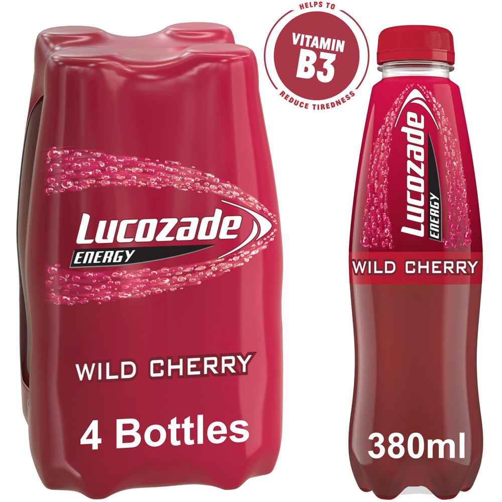 Lucozade Energy Wild Cherry 4 x 380ml Image