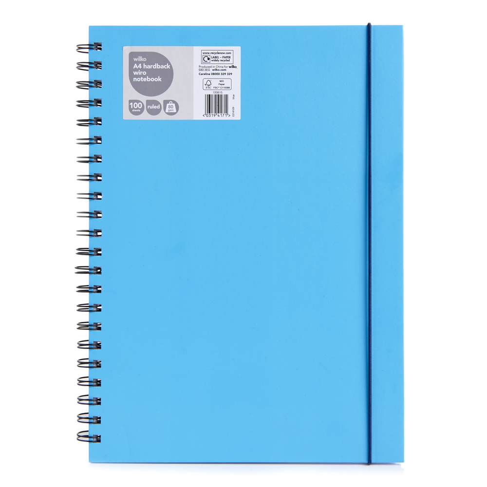 Wilko A4 lined Notebook 100 Sheets 80gsm Wilko