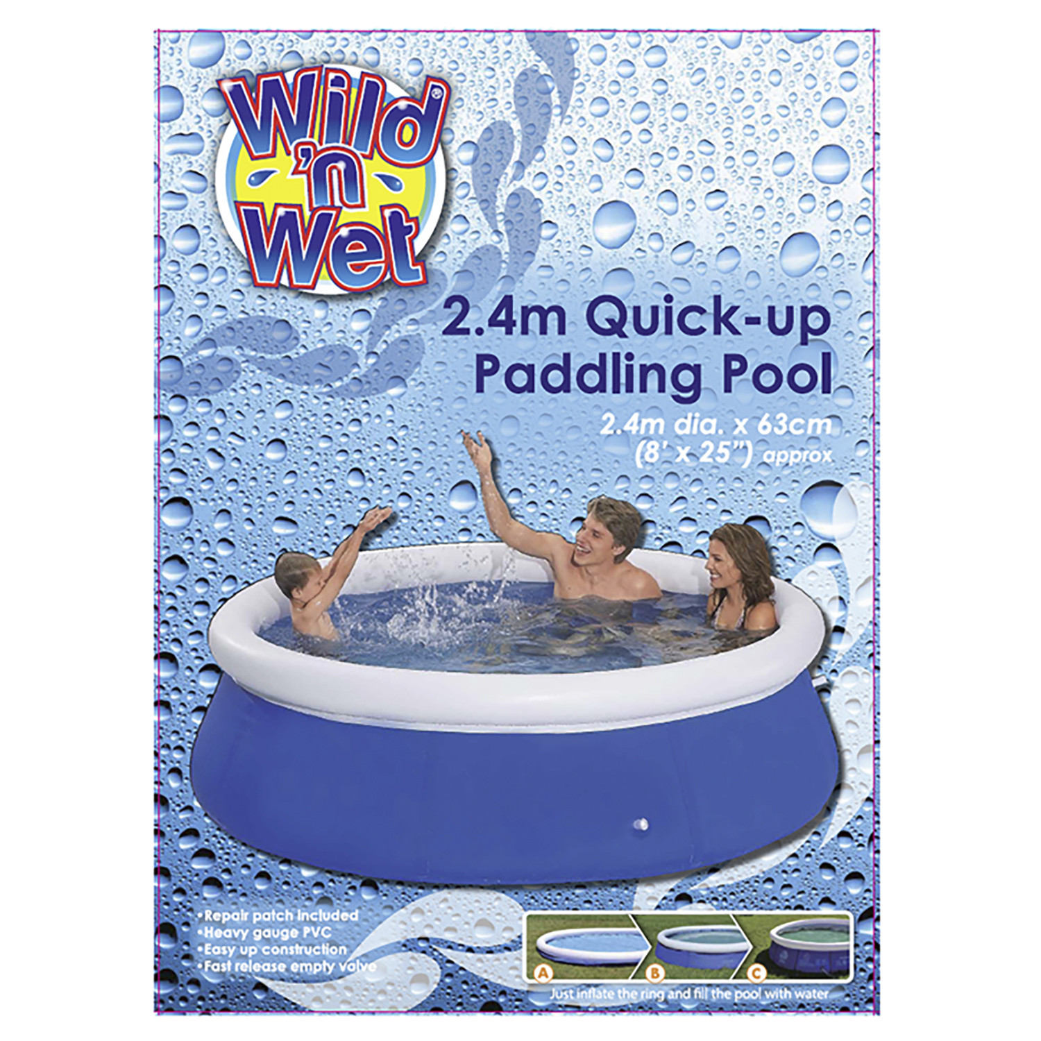 Wild 'n Wet Paddling Pool 8ft Image