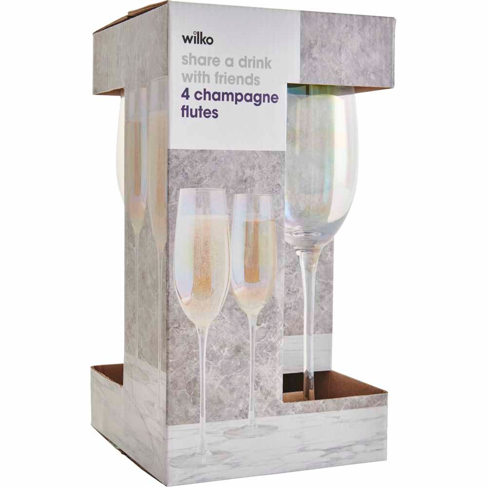 Wilko Lustre Champagne Glass 4pk Image 5